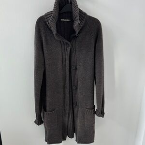 Women's Brown Knit Cardigan Coat